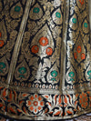 Banarasee Handwoven Art Silk Unstitched Lehenga & Blouse Fabric With Meena Design-Black