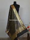 Art Silk Dupatta Small Buti Design-Black
