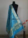 Banarasee Art Silk Dupatta Circle Buti Design-Blue