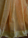 Banarasee Chanderi Cotton Zari Buti & Temple Border-Gold