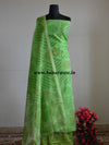 Banarasee Cotton Salwar Kameez Printed Fabric-Green