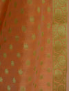 Banarasee Salwar Kameez Cotton Silk Gold Zari Buti Woven Fabric-Orange