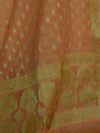 Banarasee Salwar Kameez Cotton Silk Gold Zari Buti Woven Fabric-Orange