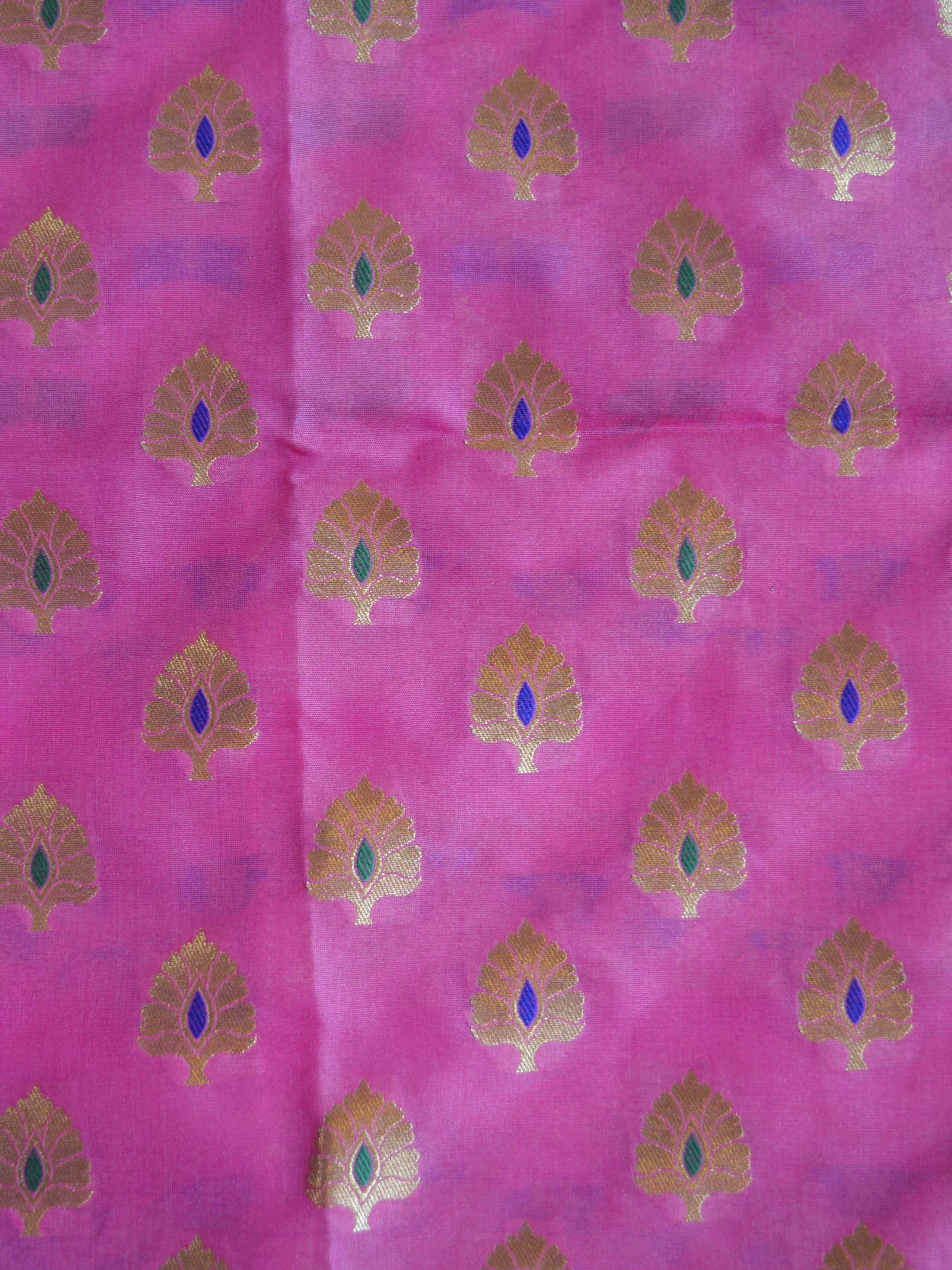 Banarasee Handwoven Art Silk Unstitched Lehenga & Blouse Fabric With Meena Design-Mauve