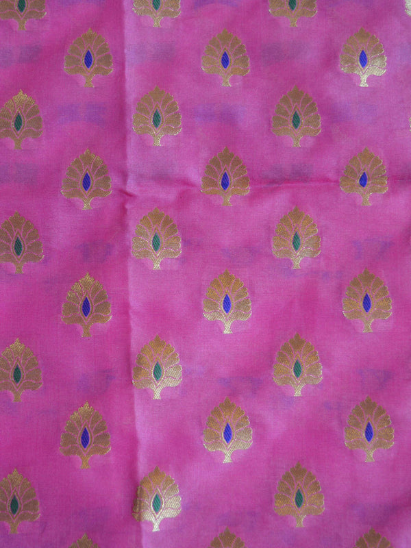 Banarasee Handwoven Art Silk Unstitched Lehenga & Blouse Fabric With Meena Design-Mauve