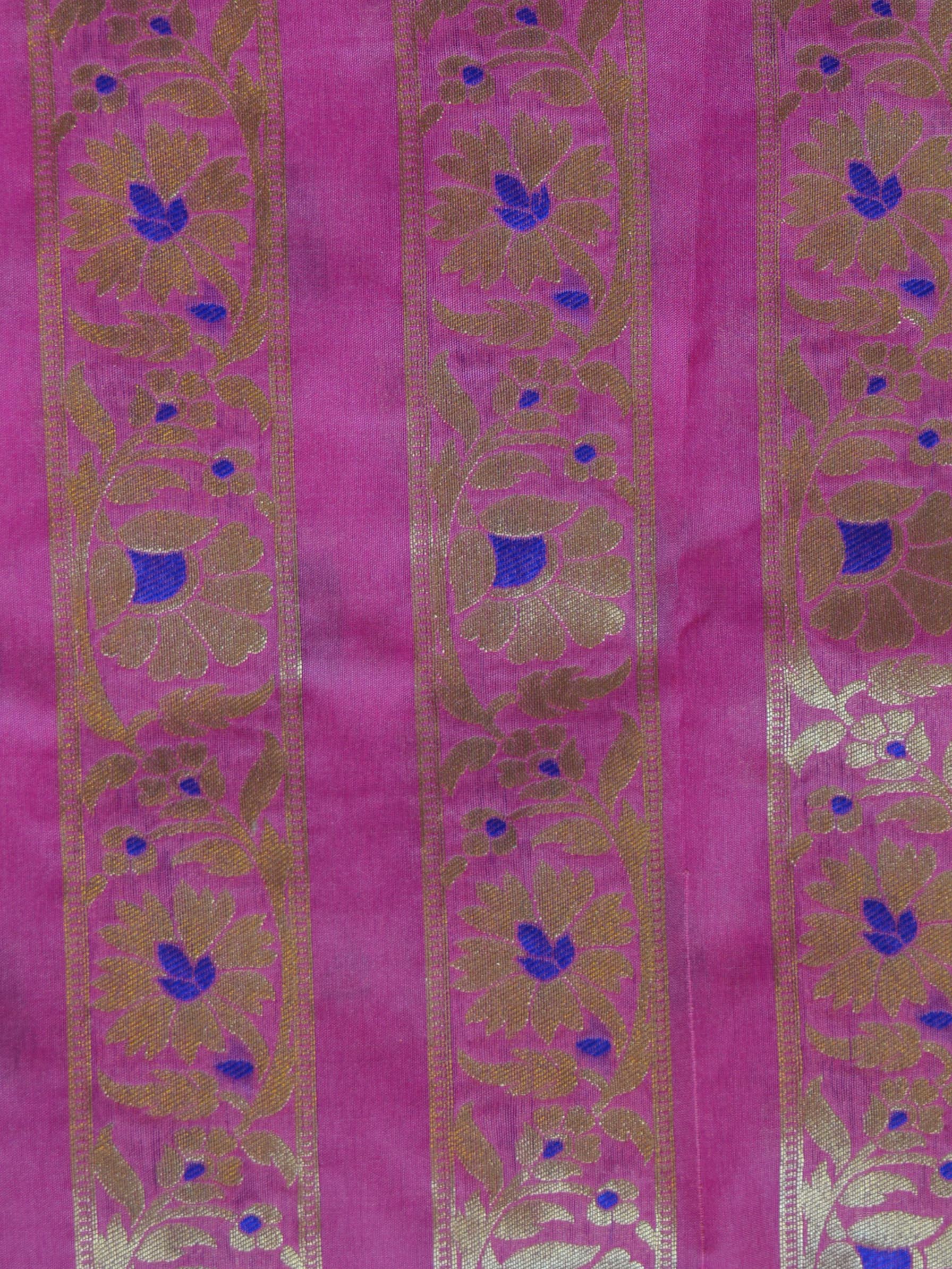 Banarasee Handwoven Art Silk Unstitched Lehenga & Blouse Fabric With Meena Design-Mauve