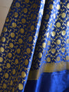 Banarasee Semi Silk Salwar Kameez Fabric With Zari Jaal Dupatta-Blue