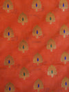 Banarasee Handwoven Art Silk Unstitched Lehenga & Blouse Fabric With Meena Design-Coral