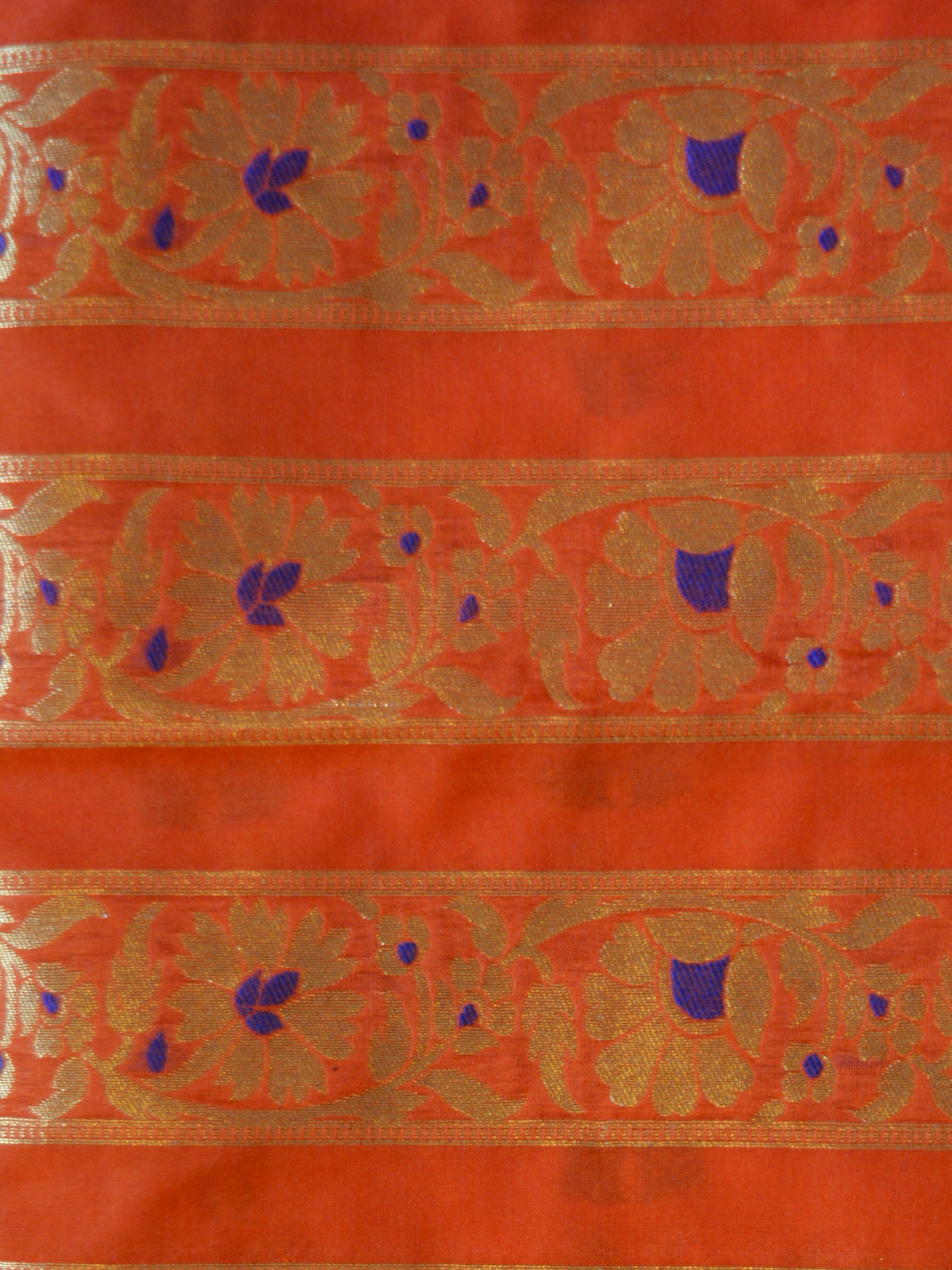 Banarasee Handwoven Art Silk Unstitched Lehenga & Blouse Fabric With Meena Design-Coral