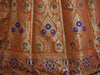 Banarasee Handwoven Art Silk Unstitched Lehenga & Blouse Fabric With Meena Design-Coral