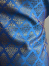 Banarasee Cotton Silk Floral Jaal Salwar Kameez Fabric With Contrast Art Silk Dupatta-Blue