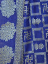 Banarasee Cotton Silk Zari Woven Swastik Design Saree-Blue