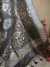 Art Silk Dupatta With Jaal Design-Black