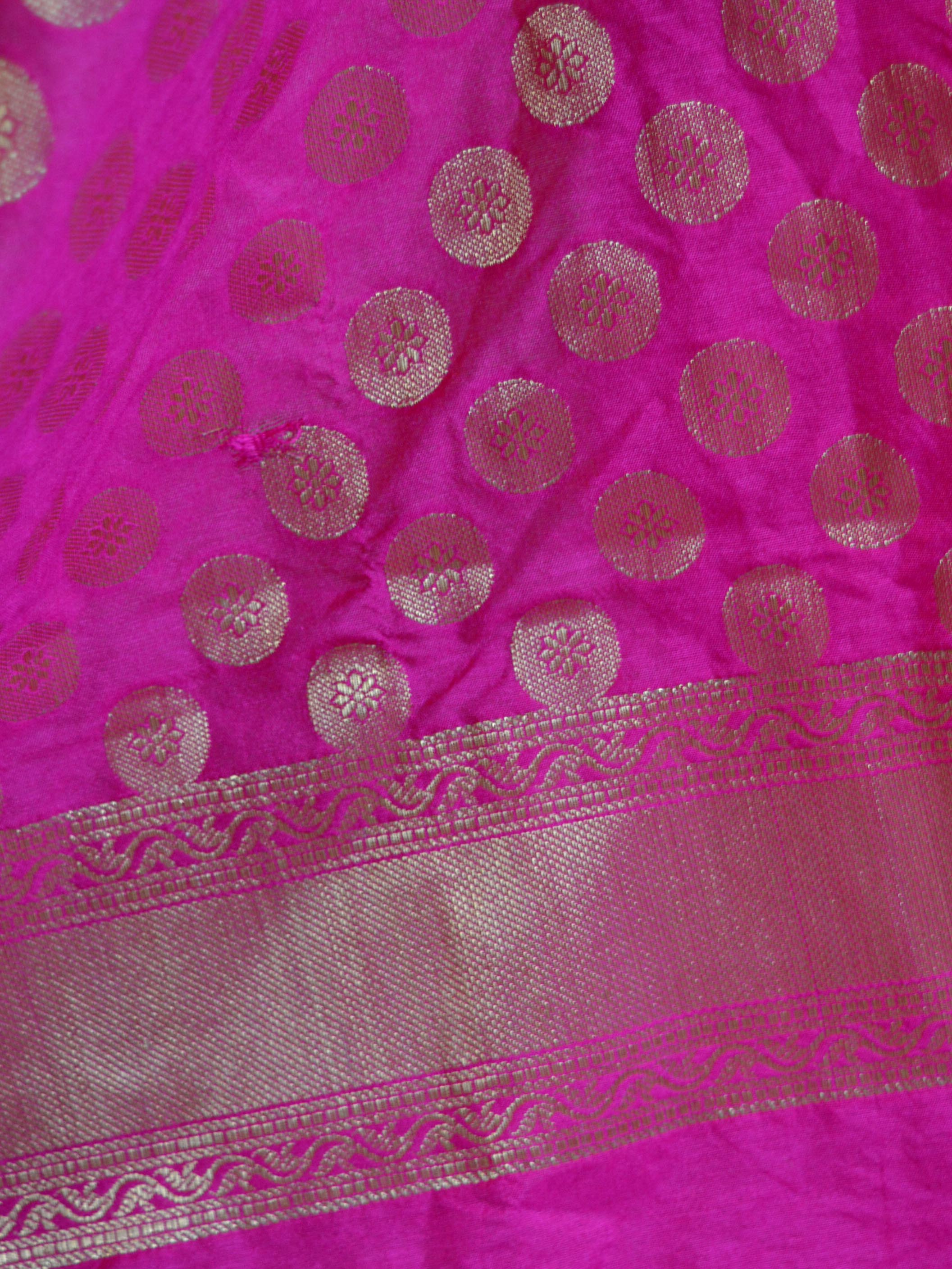 Banarasee Chanderi Cotton Salwar Kameez Fabric With Pink Art Silk Dupatta-Peach