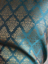 Banarasee Cotton Silk Floral Jaal Salwar Kameez Fabric With Contrast Art Silk Dupatta-Green