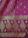 Banarasee Salwar Kameez Cotton Silk Gold Zari Buti Woven Fabric-Magenta