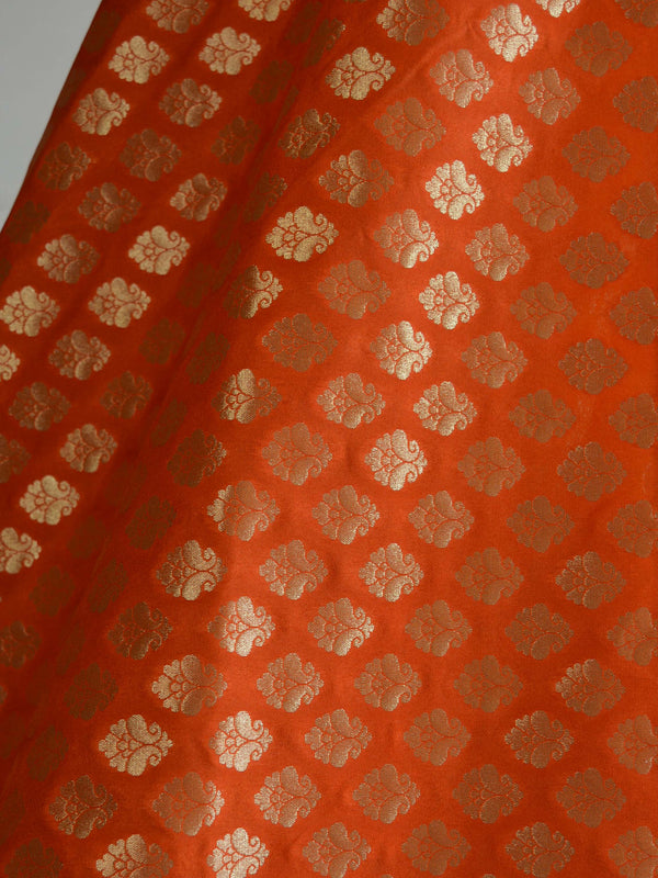 Banarasee Handwoven Art Silk Unstitched Lehenga & Blouse Fabric With Meena Design-Black