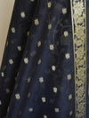 Banarasee Salwar Kameez Cotton Silk Gold Zari Buti Woven Fabric-Black
