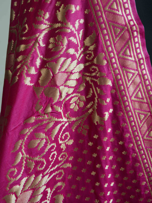 Art Silk Dupatta With Jaal Design-Pink