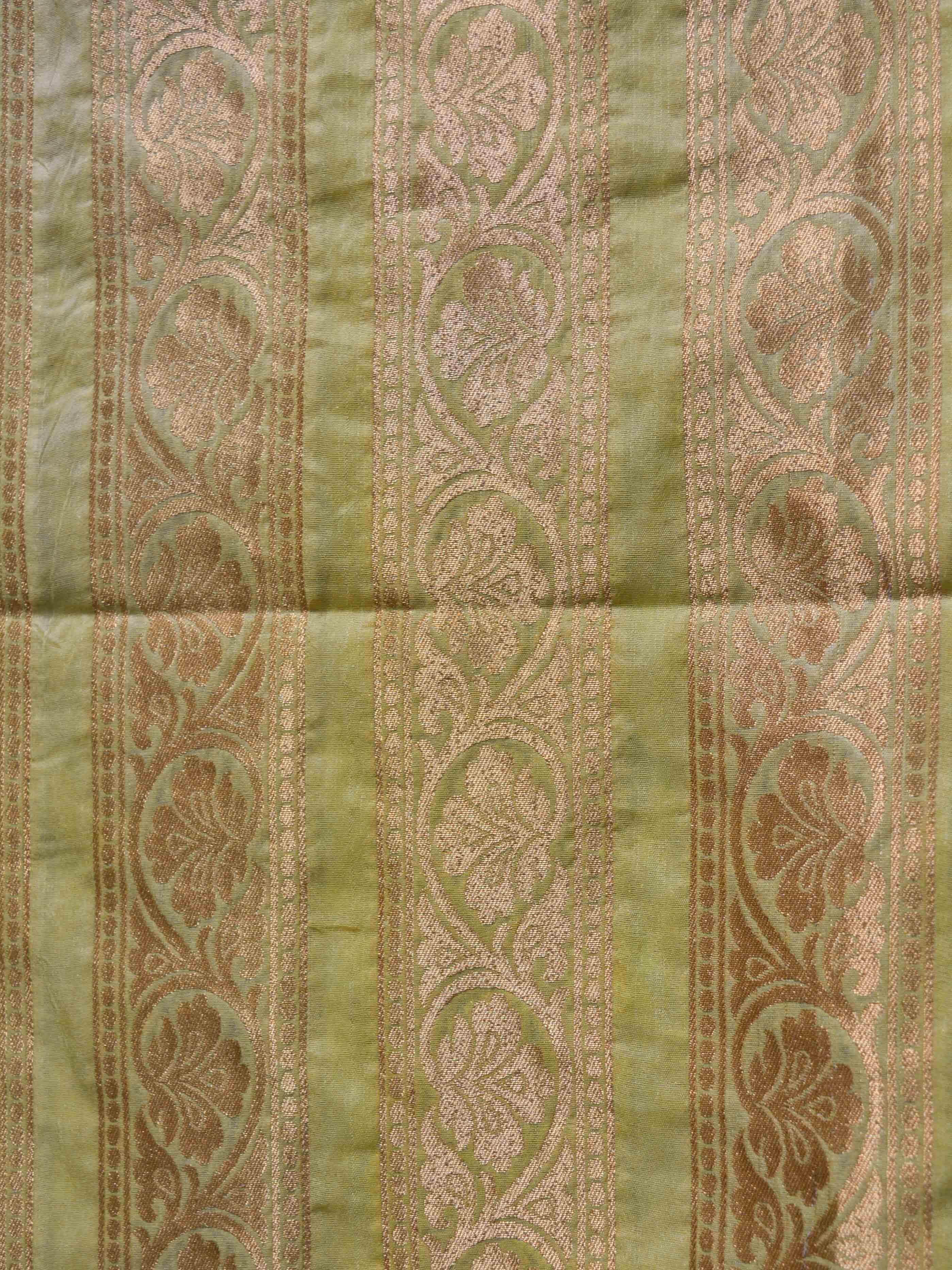Banarasee Handwoven Art Silk Unstitched Lehenga & Blouse Fabric With Net Dupatta-Lemon Yellow