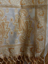 Banarasee/Banarasi Salwar Kameez Cotton Silk Resham Buti Woven Fabric-Off White