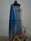 Banarasee/Banarasi Salwar Kameez Cotton Silk Resham Jaal Woven Fabric-Azure Blue