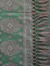 Banarasee/Banarasi Salwar Kameez Cotton Silk Resham Woven With Floral Jaal Fabric-Bright Green