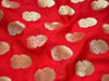 Banarasee/Banarasi Handwoven Art Silk Unstitched Lehenga & Blouse Fabric-Crimson Red