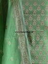 Banarasee/Banarasi Salwar Kameez Cotton Silk Resham Woven With Floral Jaal Fabric-Bright Green