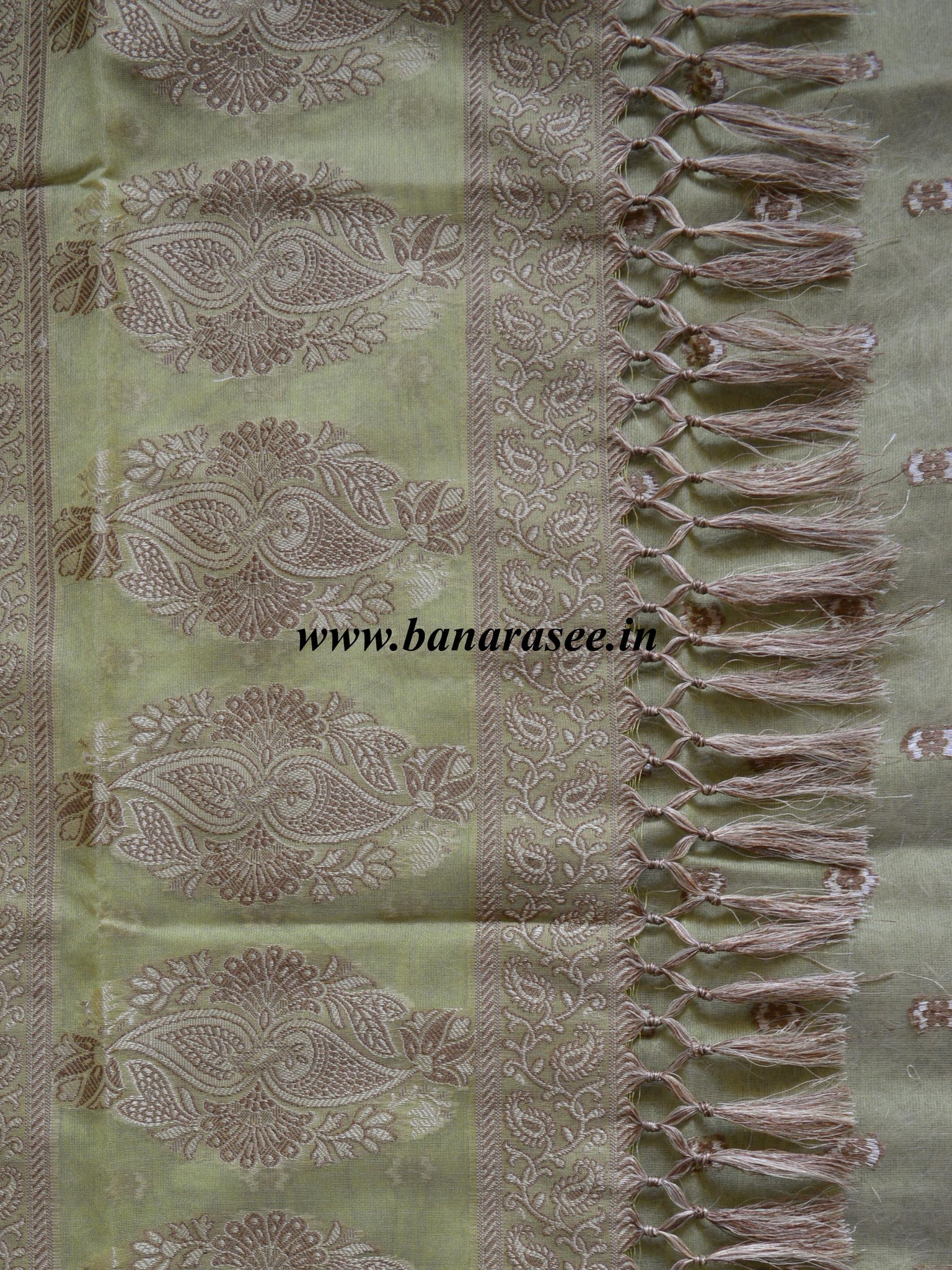 Banarasee/Banarasi Salwar Kameez Cotton Silk Resham Woven With Buti Design Fabric-Green