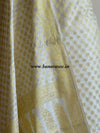 Banarasee/Banarasi Salwar Kameez Cotton Silk Gold Zari Small Buti Woven Fabric-Off White