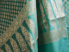Banarasee/Banarasi Salwar Kameez Cotton Silk Gold Zari Circle Buti Woven Fabric-Green