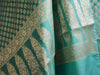 Banarasee/Banarasi Salwar Kameez Cotton Silk Gold Zari Circle Buti Woven Fabric-Green