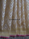 Banarasee/Banarasi Pure Handloom Cotton Silk Jamdani Sari With Zari Weaving-Beige