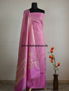 Banarasee/Banarasi Salwar Kameez Cotton Silk Gold Zari Leaf Buti Woven Fabric-Pink