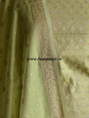 Banarasee/Banarasi Salwar Kameez Cotton Silk Resham Woven With Buti Design Fabric-Green