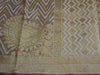 Banarasee/Banarasi Pure Handloom Cotton Silk Jamdani Sari With Zari Weaving-Beige