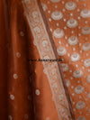 Banarasee/Banarasi Salwar Kameez Cotton Silk Resham Woven Fabric-Rust