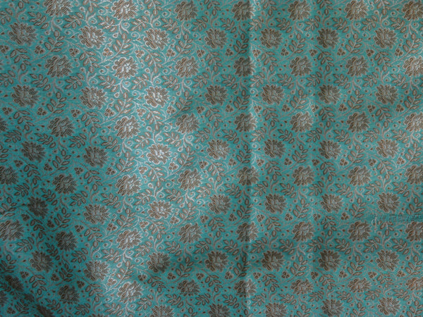 Banarasee/Banarasi Salwar Kameez Cotton Silk Resham Woven With Buti Design Fabric-Sea Green