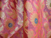 Banarasee Semi Silk Glossy Floral Jaal Zari Dupatta-Peach