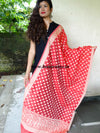 Banarasee/ Banarasi Cotton Silk Mix Resham Work Dupatta-Red