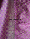 Banarasee/Banarasi Salwar Kameez Cotton Silk Gold Zari Buti Woven Fabric-Pink