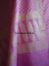 Banarasee/Banarasi Salwar Kameez Cotton Silk Gold Zari Buti Woven Fabric-Pink