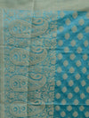 Banarasee/ Banarasi Cotton Silk Mix Resham Work Dupatta-Sky Blue
