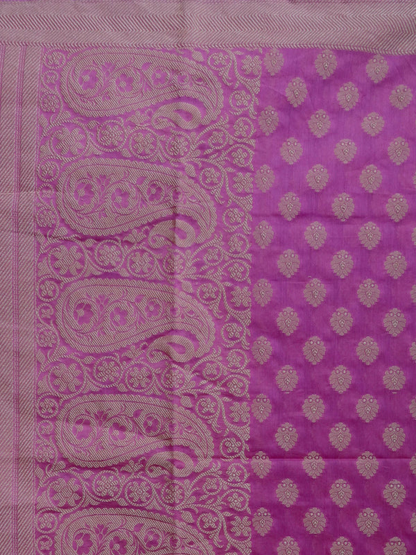 Banarasee/ Banarasi Cotton Silk Mix Resham Work Dupatta-Mauve