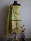 Banarasee/Banarasi Salwar Kameez Cotton Silk Resham Woven With Floral Jaal Design Fabric-Yellow