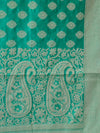 Banarasee/ Banarasi Cotton Silk Mix Resham Work Dupatta-Sea Green