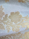 Banarasee Handloom Pure Silk Zari Woven Jaal Dupatta-Off White