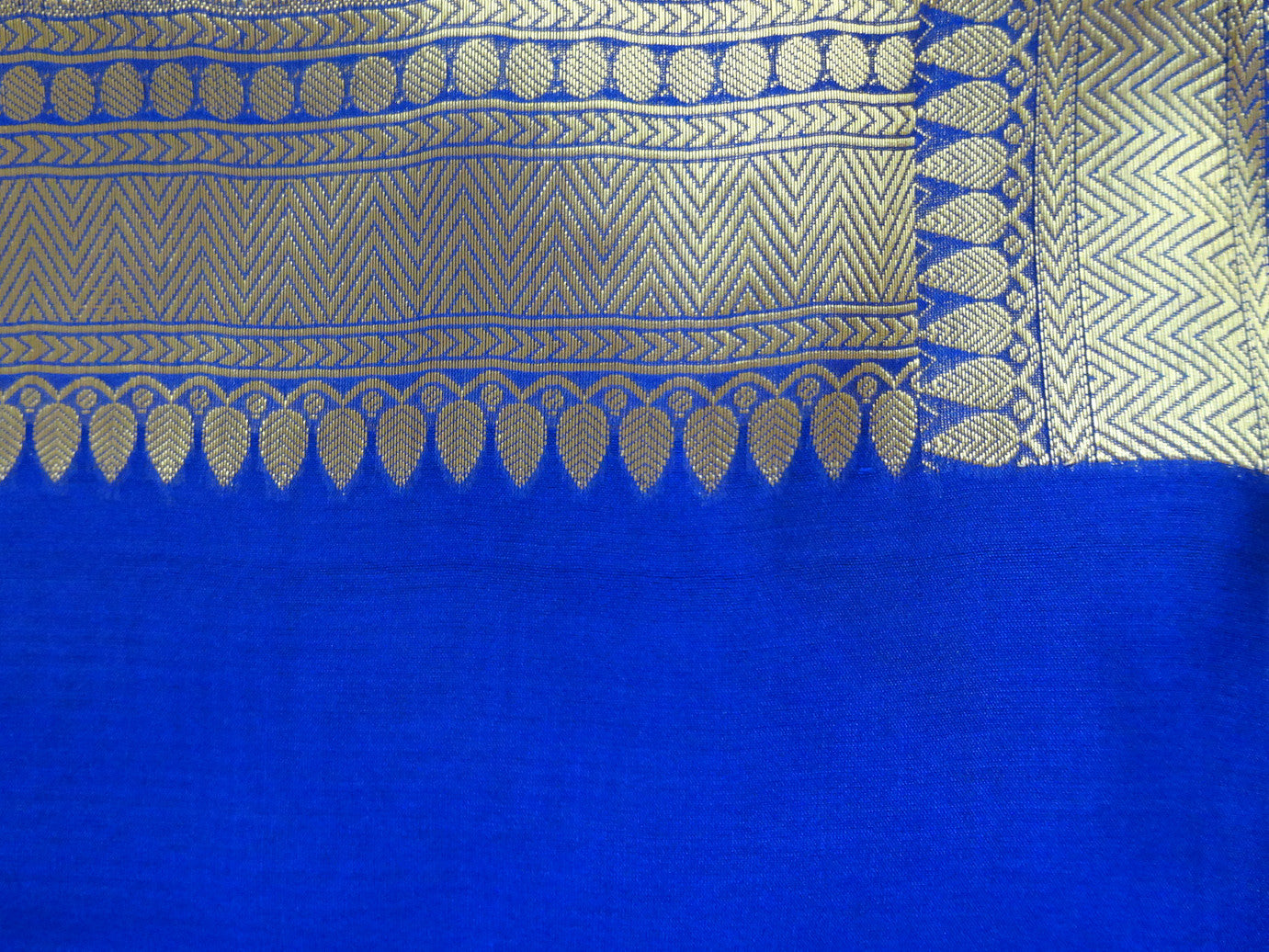 Banarasee/Banarasi Cotton Silk Mix With Zari Buti-Royal Blue