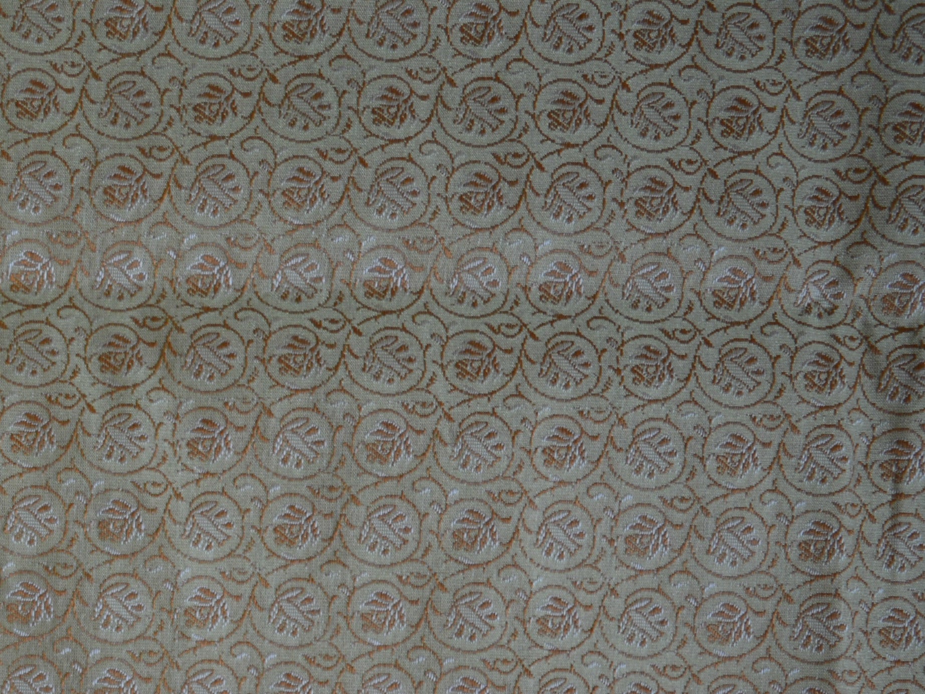 Banarasee/Banarasi Salwar Kameez Cotton Silk Resham Woven With Floral Jaal Design Fabric-Yellow